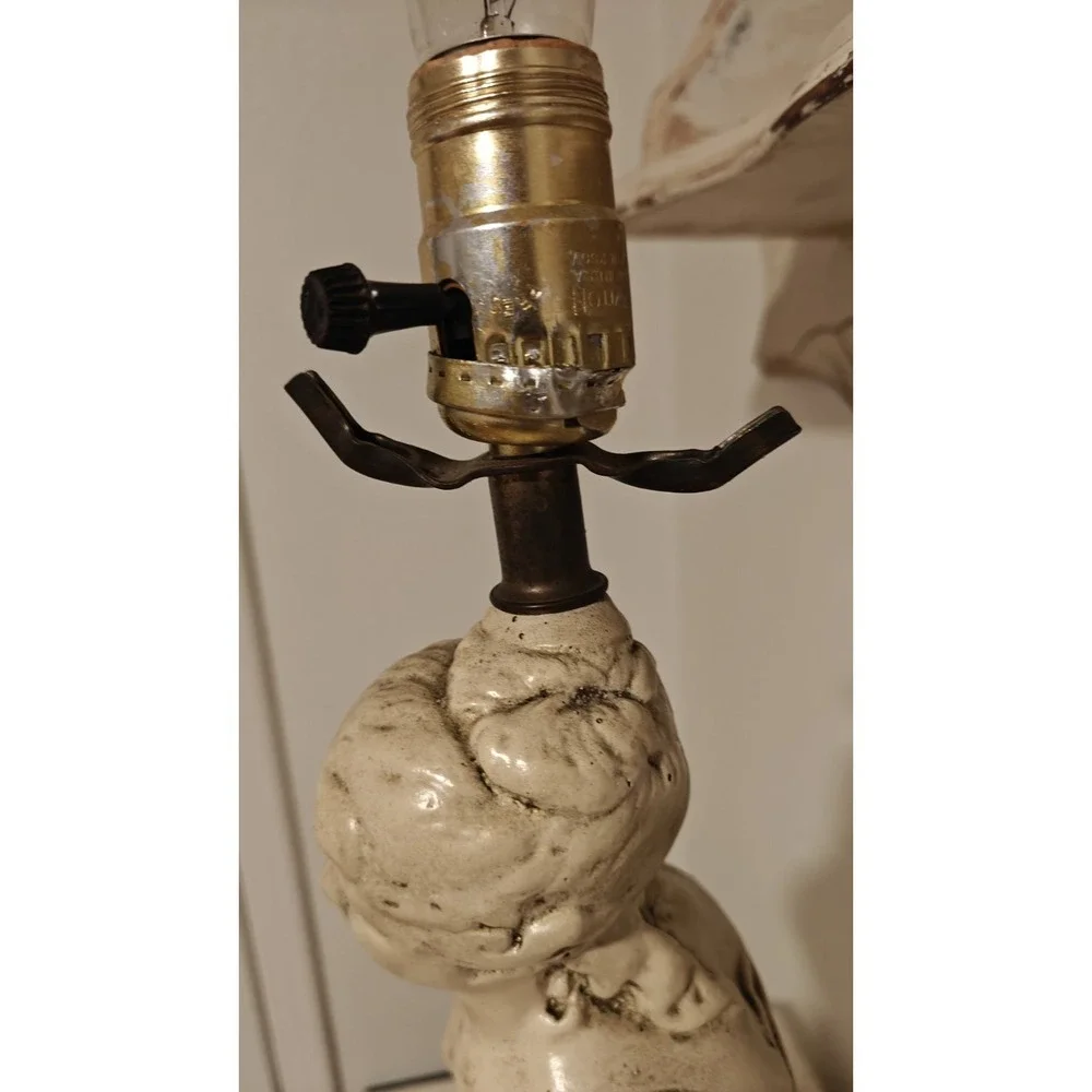 Vintage Early-mid 20th Century Plaster Mold Figural Table Lamp. Needs Re-wired
